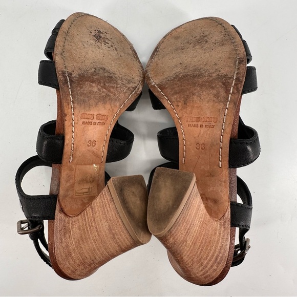 Vintage Y2K Miu Miu Prada Embellished Strappy Sandals Heels Size 36 - Picture 5 of 7